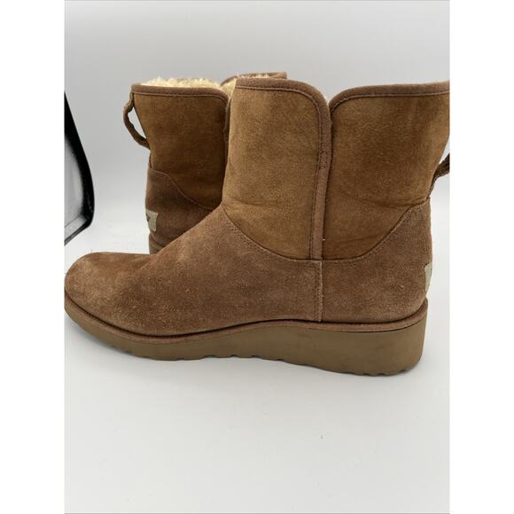 UGG CLASSIC KRISTIN WEDGE BOOTIE BOOT SHORT ANKLE CHESTNUT BROWN BOOT US 10 - Picture 5 of 16